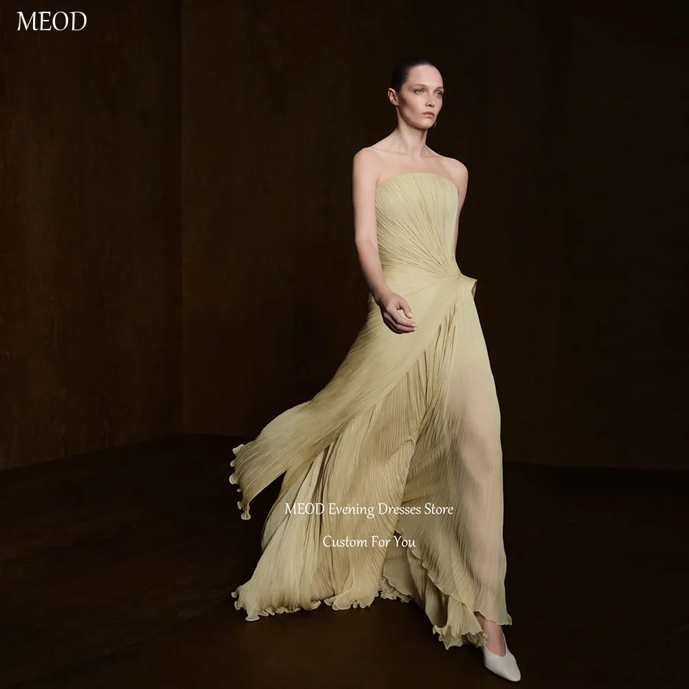 MEOD Elegantes Chiffon-A-Linien-Abschlussballkleid für Damen, trägerlos, Vestidos De Fiesta, Vintage, ärmellos, Robes De Soirée, individuell gestaltet