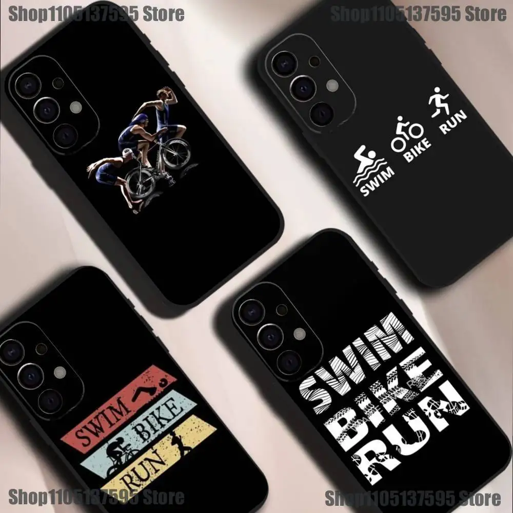 

Triathlon Tri Life Swim Bike Run Phone Case For Samsung S25,S24,S21,S22,S23,S30,Ultra,S20,Plus,Fe,Lite,5G Black Cover