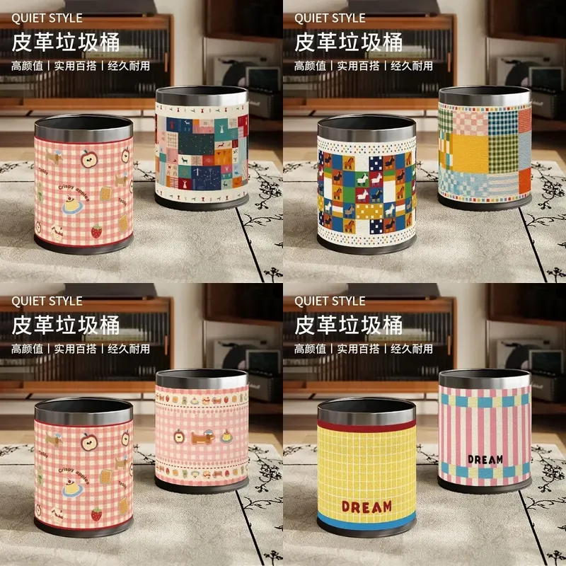 Modern Large Capacity Waste Bin for Home Kitchen Bathroom Living Room Stylish Paper Basket Trash Can