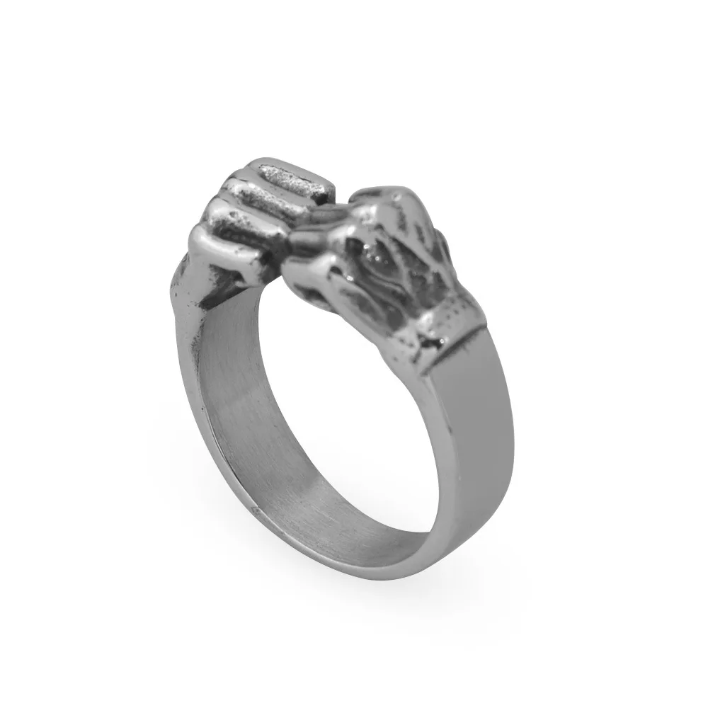 Simple personality domineering boxing ring Creative fist titanium steel ring power fist unstoppable