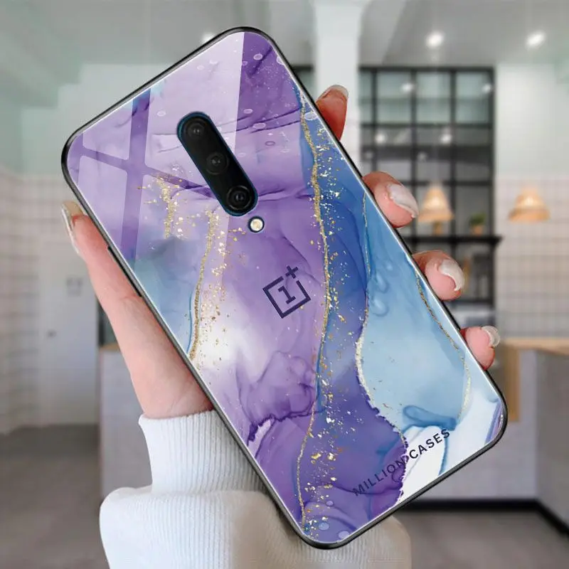 For OnePlus 7 Pro Anti-Drop Glass Case 1+7T Pro 5G Tempered Glass Cover For OnePlus 7T Casings One Plus 7Pro 7TPro Bags