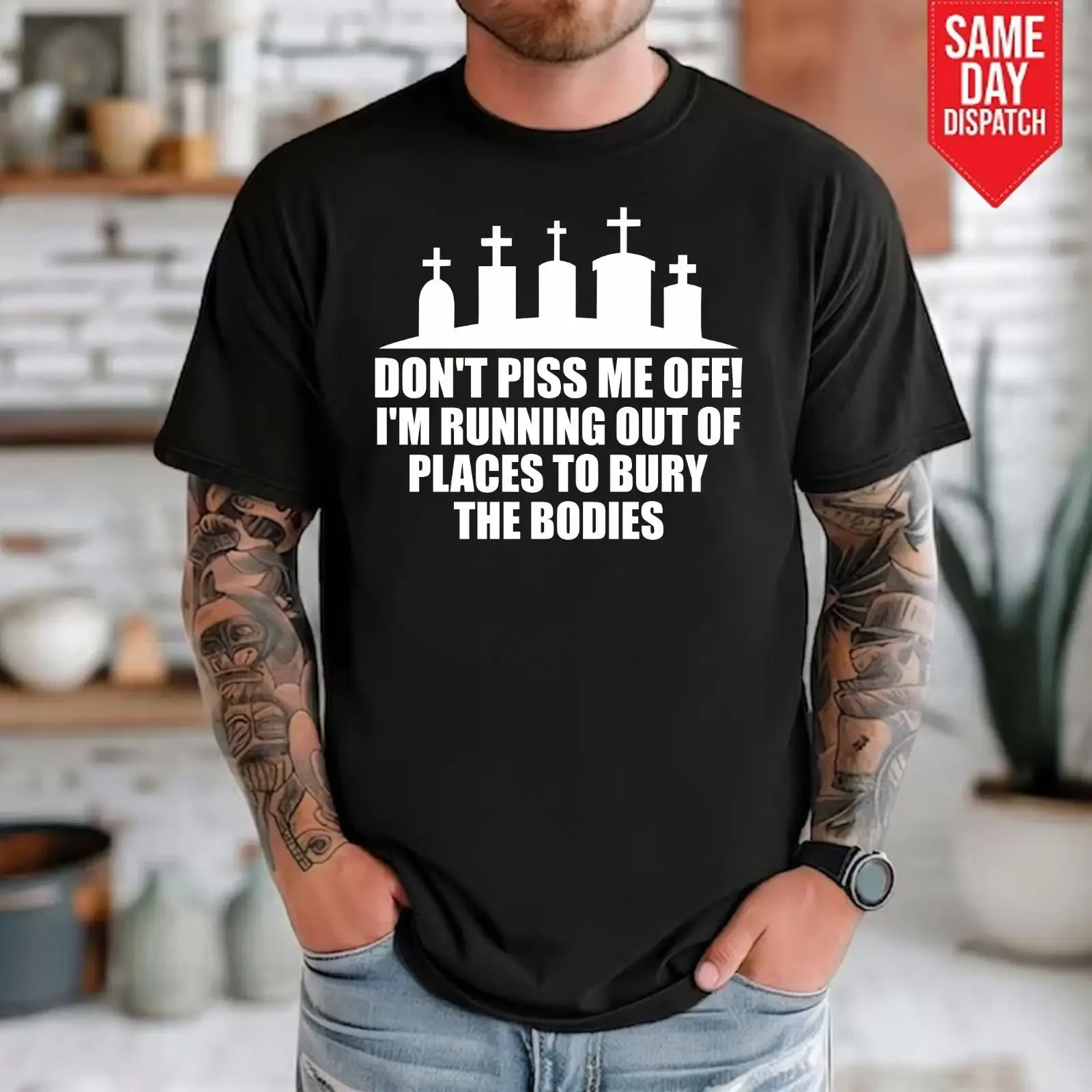 Don't Piss Me Off Men's T Shirt Funny Meme Quote  Top vintage Washed fashion designer clothes Soft graphic