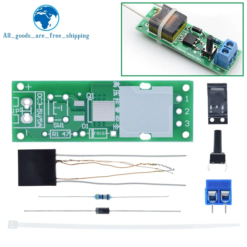 TZT HV-1 High Voltage Generator Arc Ignition DIY Kit Arc Generator Arc Cigarette Igniter Kit High Voltage Module DC 3-5V Lighter image 3