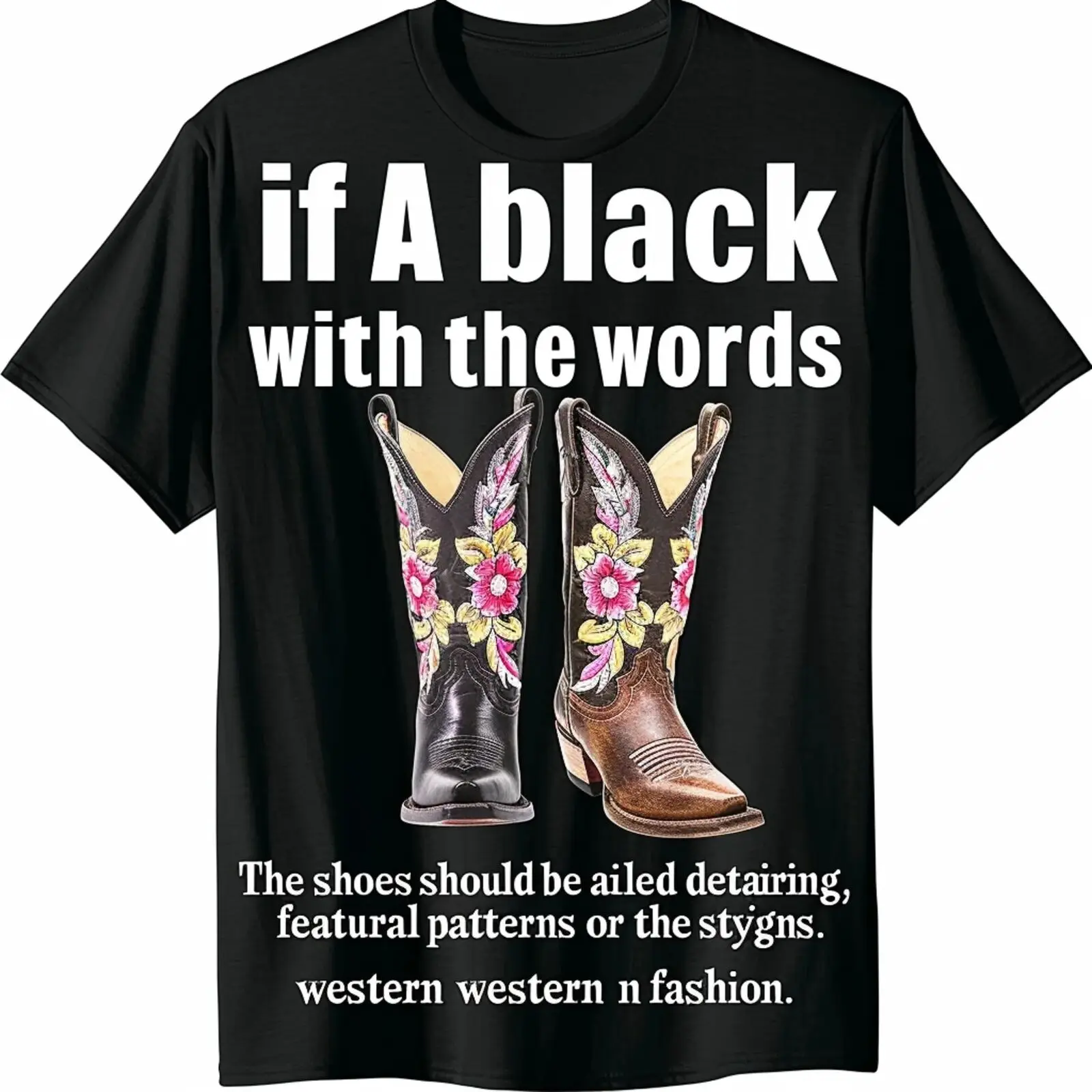 Step into West with our BootsInspired Black Tee Embrace