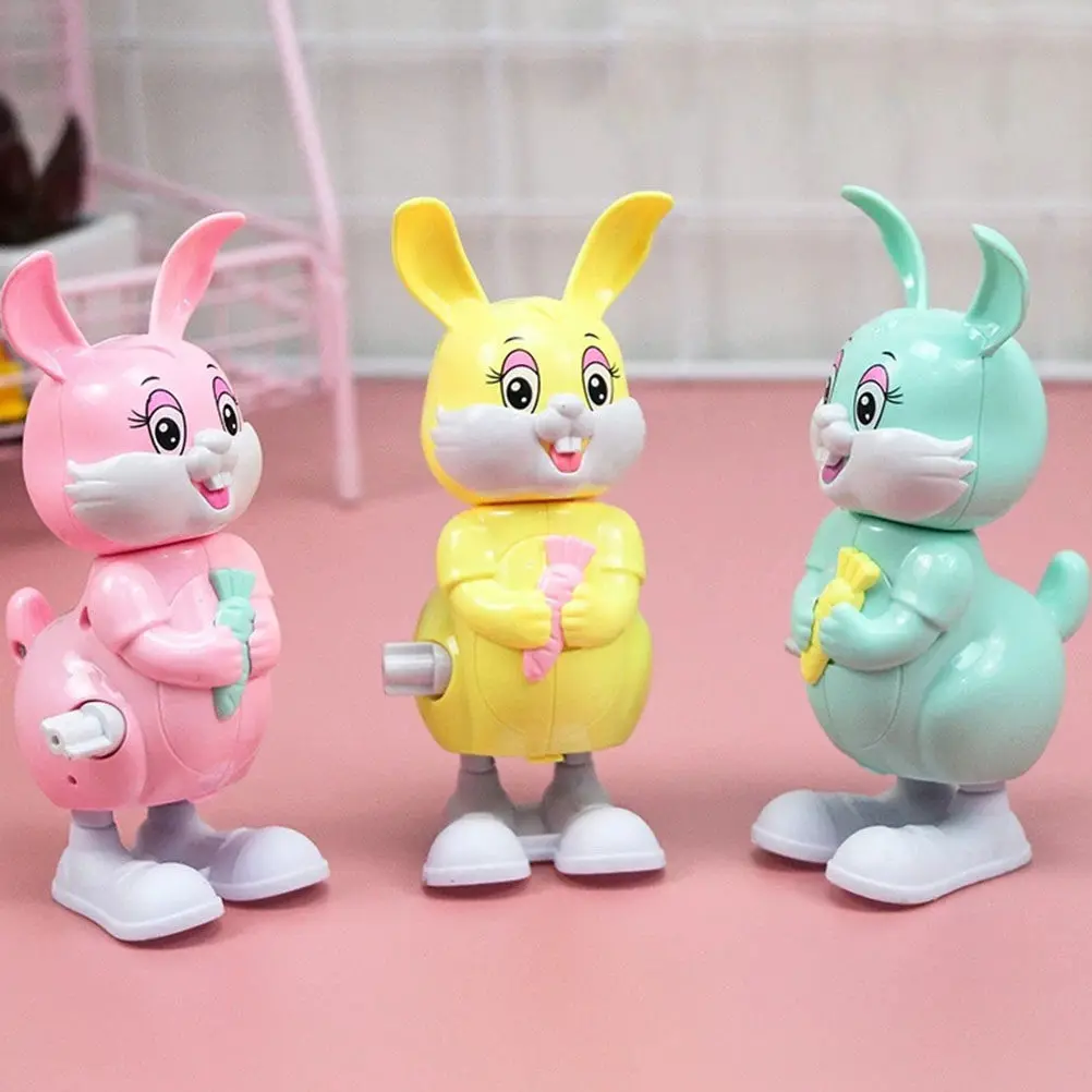 

3Pcs Wind-Up Rabbit Plastic Clockwork Playthings Kids Imaginative Easter Bunny Plaything Wind-Up Rabbit Toys Wind Up Toys
