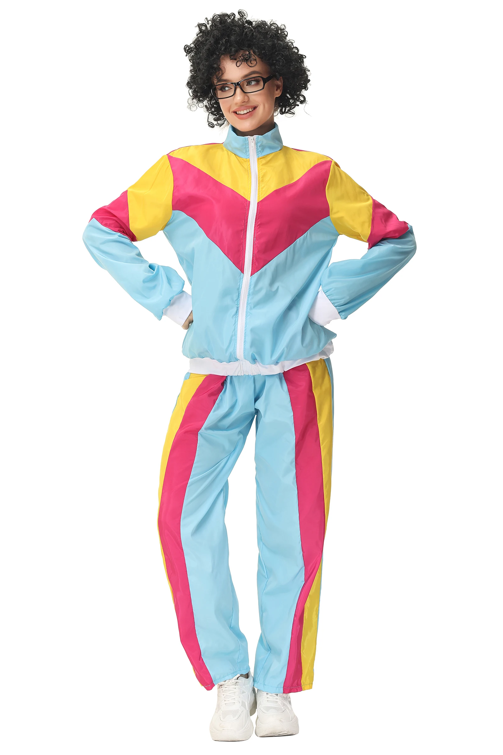 Costume de Cosplay d'Halloween pour Femme et Homme, Tenue Rétro Chang des Années 70, Vêtement de Jeu pour ixde Carnaval