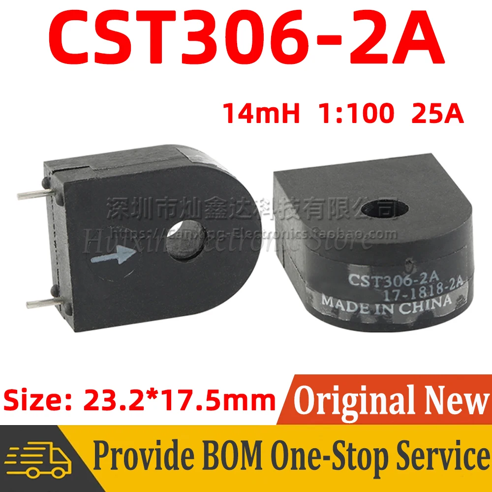 

2pcs CST306-2A CST306 2A SMD SMT Current Sense Transformer 25A High Current Sensor Detect Turns Ratio 1:100 inductance 14mH