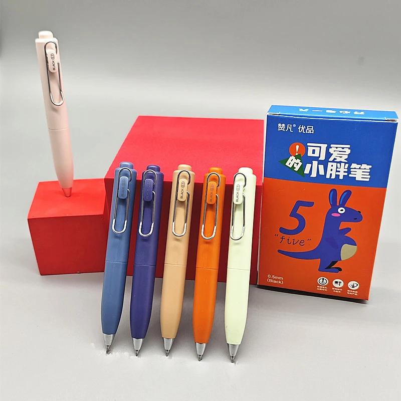5 Teile/satz Tragbare Mini 0,5mm Kern Kurze Tasche Stift Neutral Stift Nette Carbon Stift Langlebig Kugel Spitze Stift Studenten schule Liefert – Detail 6