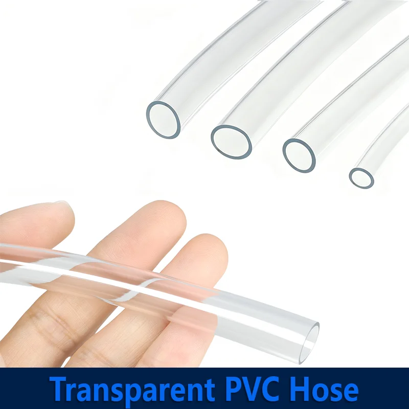 3/5M Transparent Clear PVC Hose Flexible Plastic Water Tube 4-24mm Inner Dia for Aquarium Pump Garden Irrigation Fish Tank Pipe