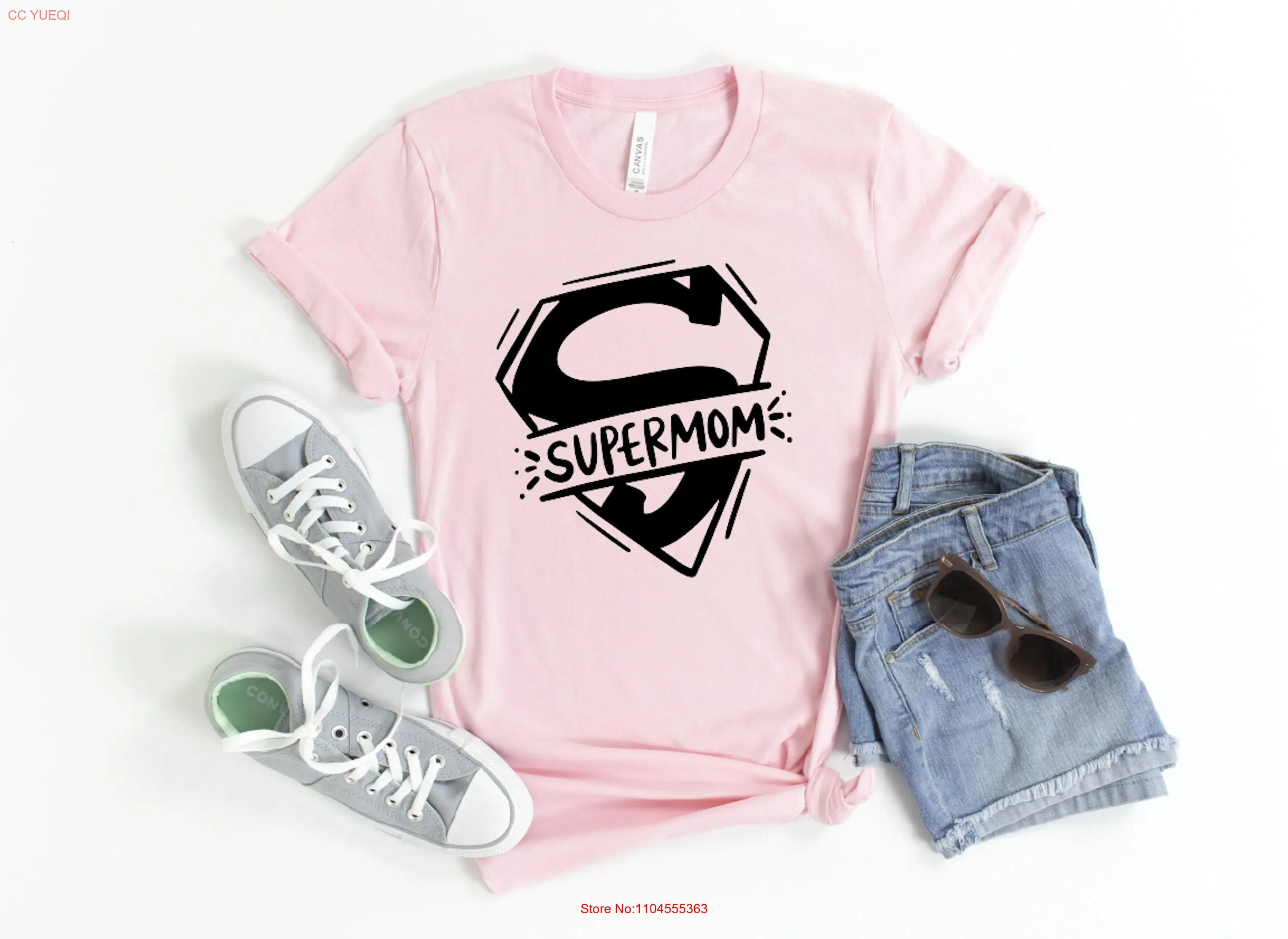 

Футболка Super Mom ко Дню матери GifT Supermom с длинными или короткими рукавами