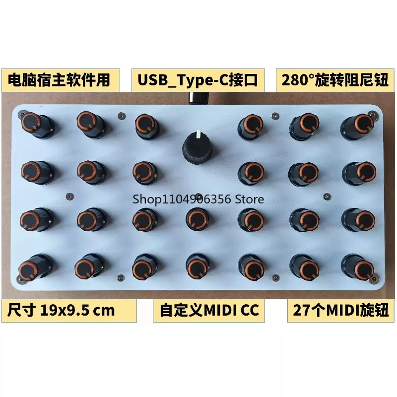 for Custom CC Information USB-C Interface Music Host Software Controller 27 MIDI Knob