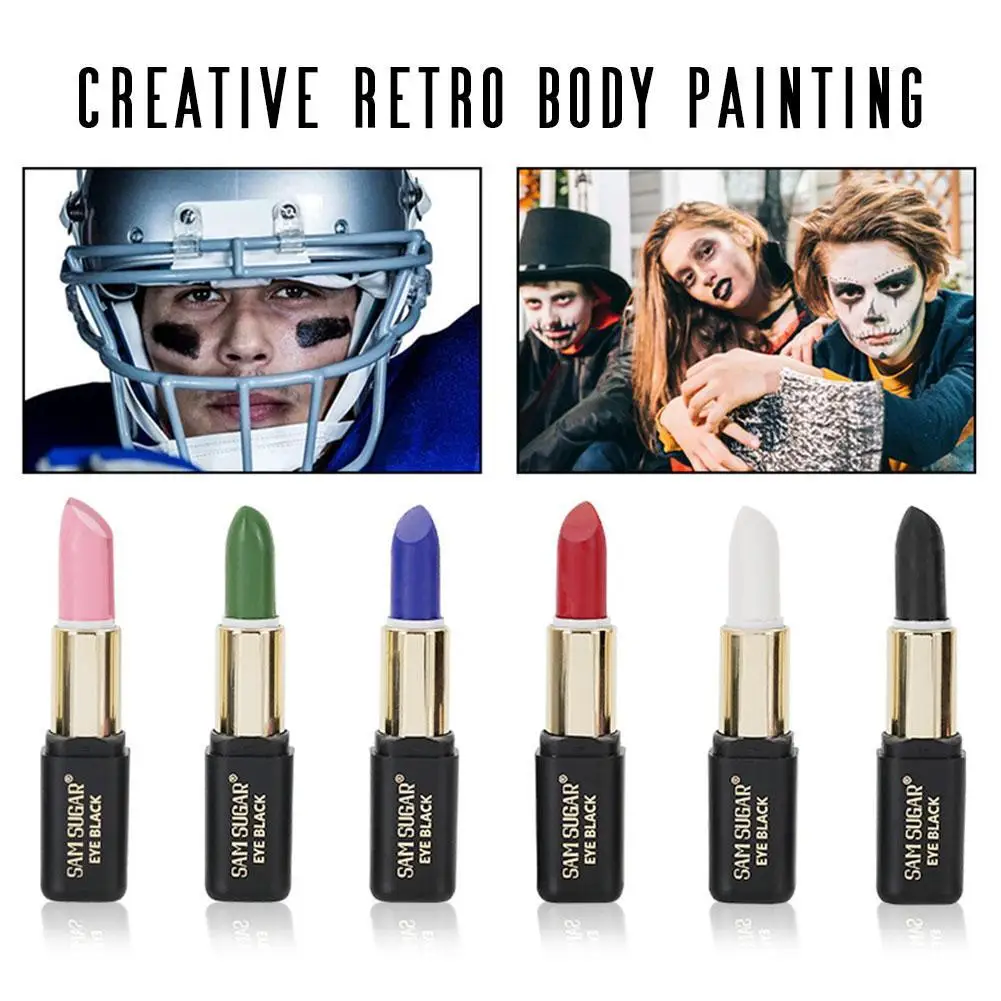 Maquillaje payaso crema segura ojo negro cara pintura Sticks creativo Retro cara cuerpo pintura disfraz de Cosplay lavable palo de Halloween