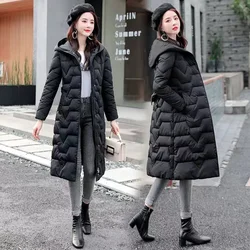 Winter Jacket Puffer Coat 2023 New Women Down Cotton Jacket Loose Long Outwear Hooded Overcoat Warm Snow Wear Parkas