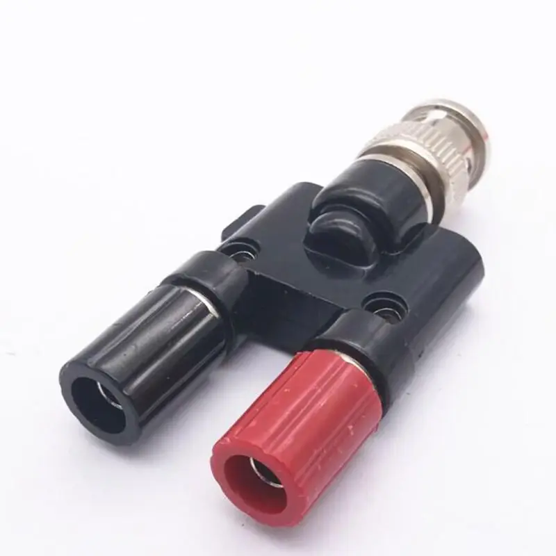 1Pc BNC Male/Female Terminal To 4 mm Adapter Plug, 2* BNC Male Binding Posts Coaxial RF Adapter Video Adapter Oscilloscope Tools