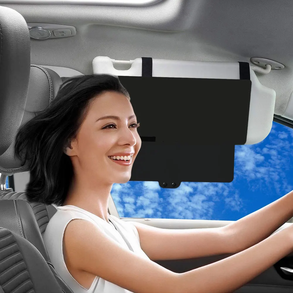 Car Sun Visor Extender Sunshade Extension Board Shield Blocker Front Side Window Shade Anti Glare Sun Visor Extender