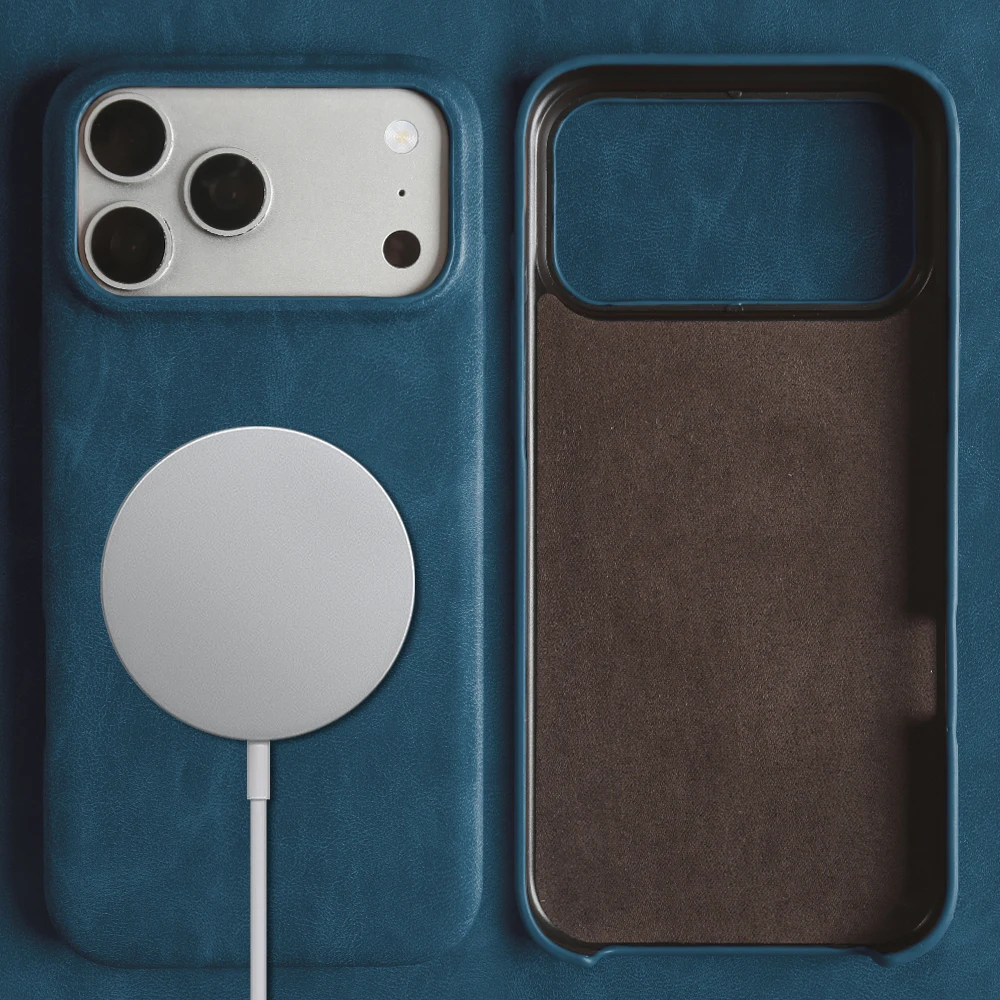 For Magsafe Skin Leather Case For iphone 18 17 16 15 Pro Max Phone Cases Magnetic Back Cover 15Pro 16Pro 17Pro 18Pro Funda Coque