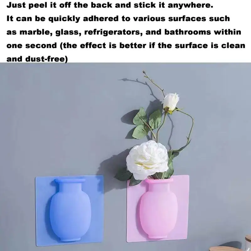 Silicone Window Vase Reusable Silicone Flower Vases Traceless Adheres To Windows Wall Vase For Versatile Decorating