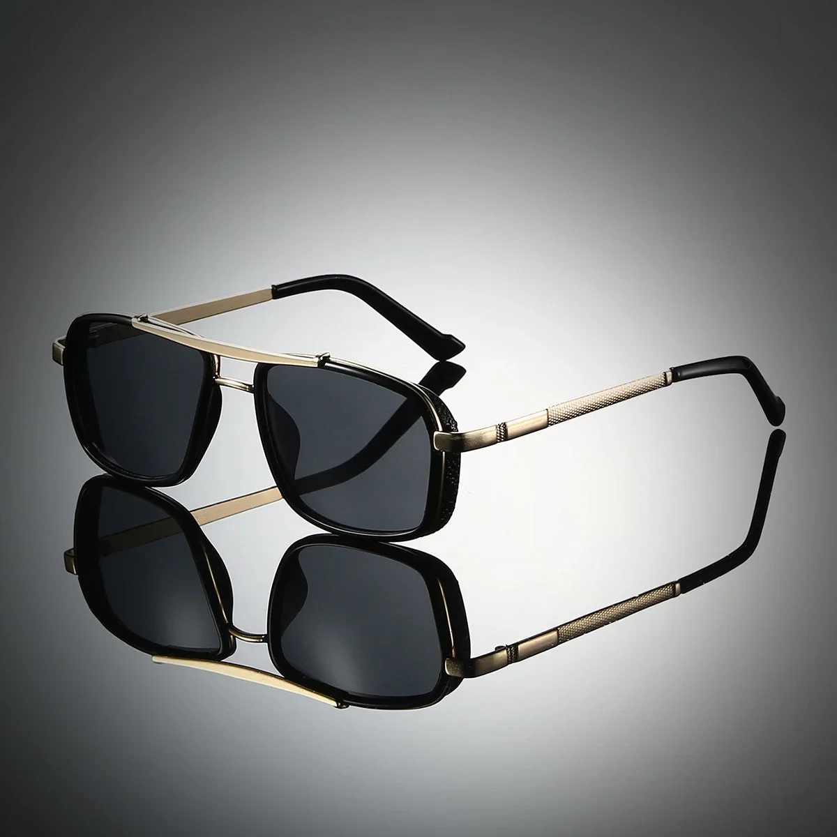 KAMMPT Vintage-Sonnenbrille für Herren, 2025, neu in der Mode, Doppelbrücke, Outdoor-Sonnenbrille, trendige Markendesigner, Anti-UV-Fahrsonnenbrille