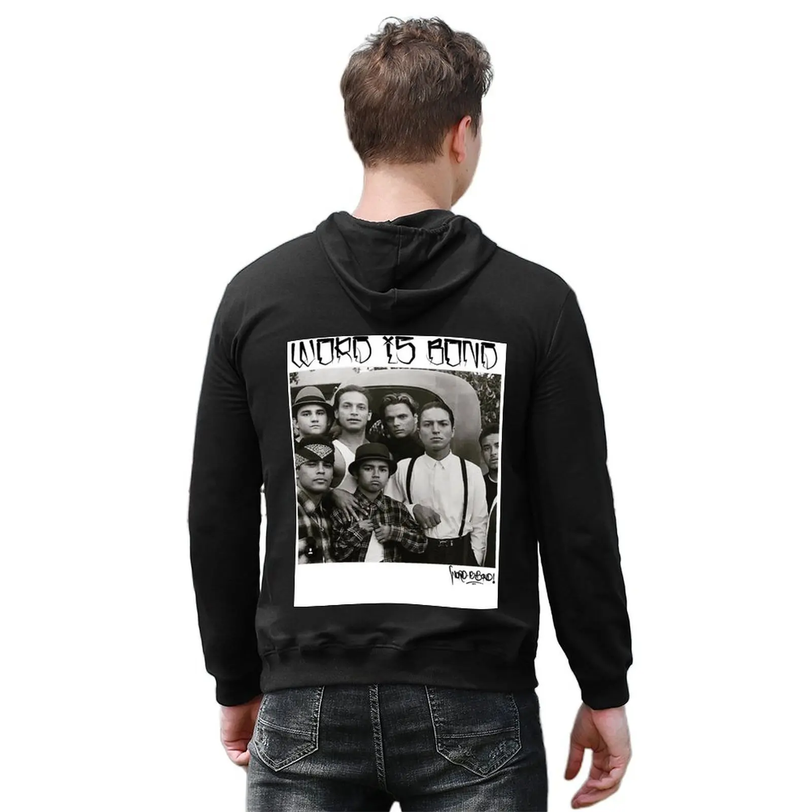 كلمة هي BOND - الدم في الدم خارج مزق هوديي الرجال ملابس الخريف ملابس الخريف الملابس الكورية الرجال البلوز هوديس #6