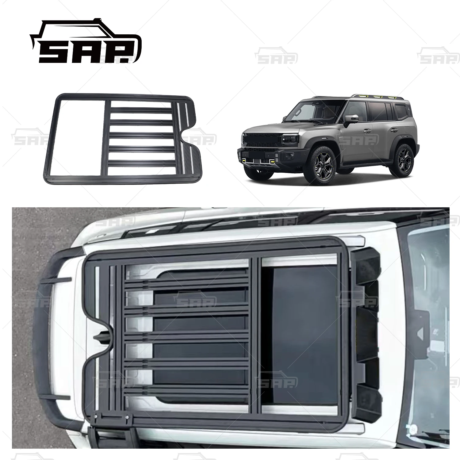 

Shamo Auto Parts Car Exterior Luggage Carrier Roof Platform Aluminum Luggage Rack Car Roof Rack for Jetour T1