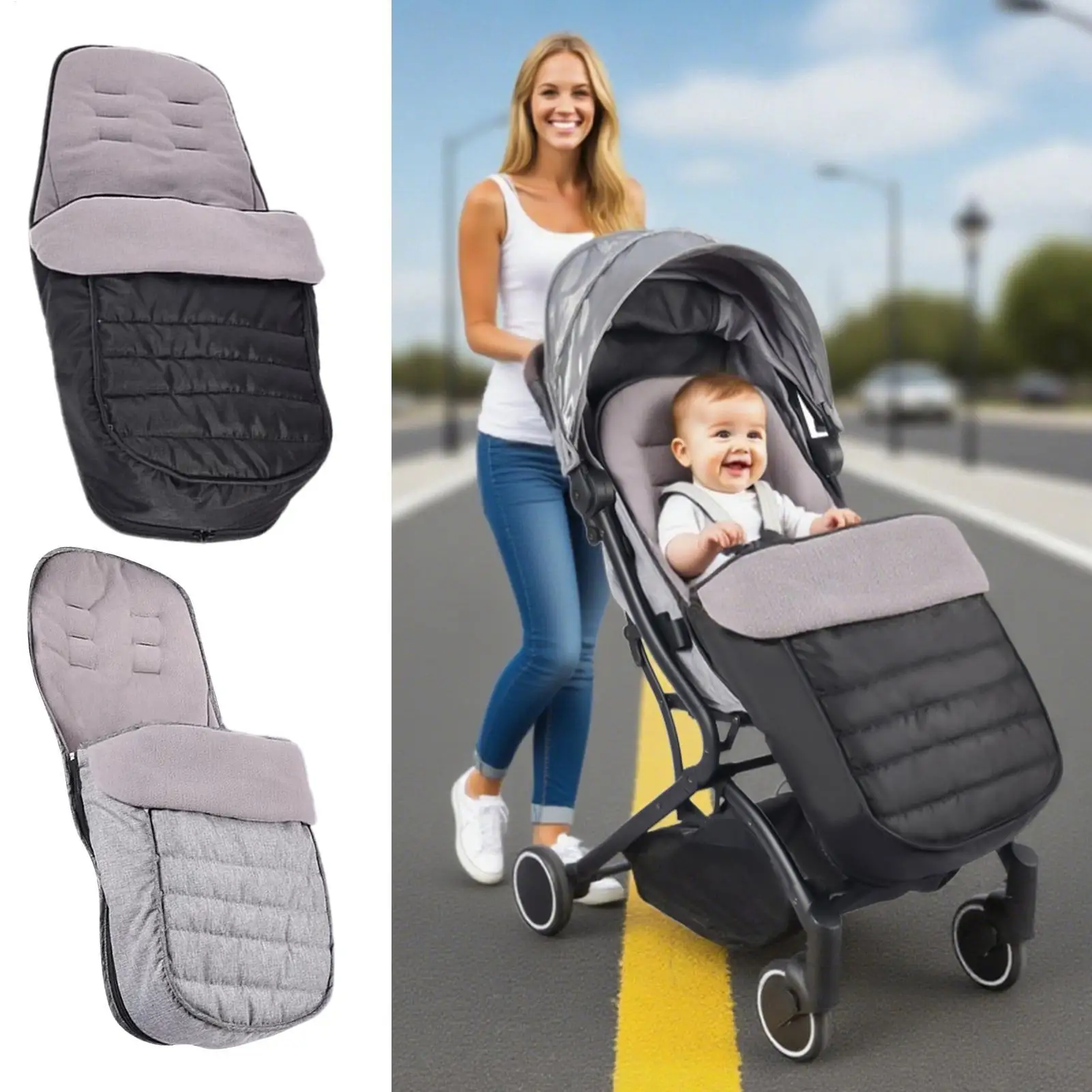 

Winter Stroller Bunting Bag Waterproof & Windproof Footmuff for Baby Carriers Universal for Prams, Pushchairs, Outdoor Travel