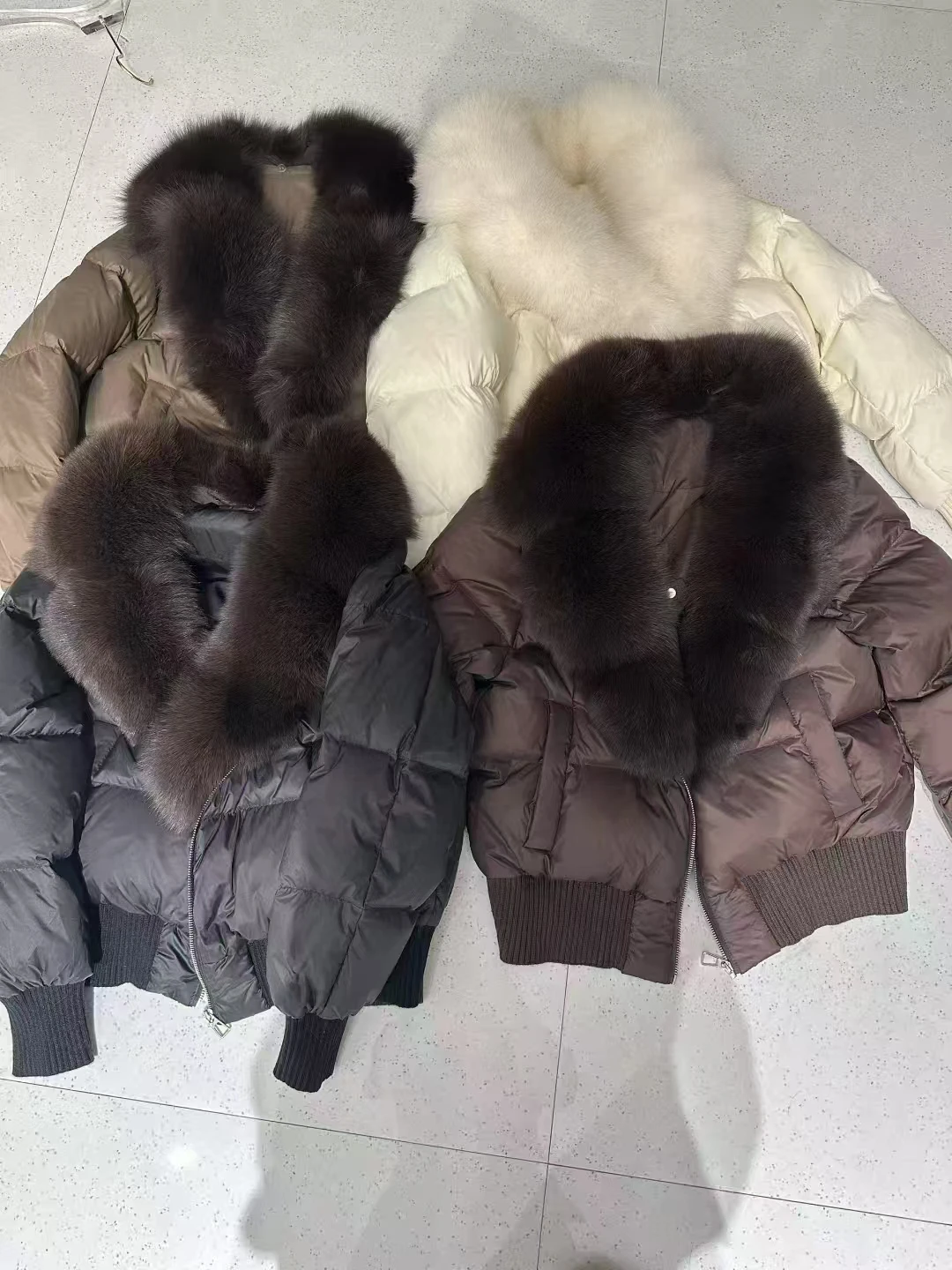 90 blanc canard doudoune hiver femmes réel col de fourrure de renard manteau femme chaud épais matelassé veste fermeture éclair Parker vêtements d'extérieur