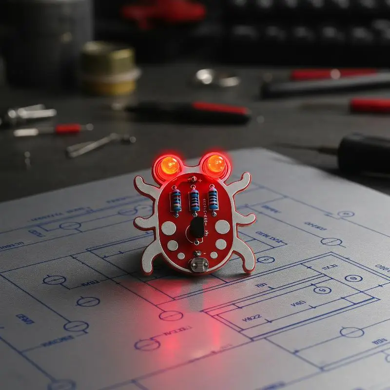 Weevil Eye LED Electronic DIY Kit Photosensitive Light Mini Easy Assemble Set for Teenager Electronics Learning Practice