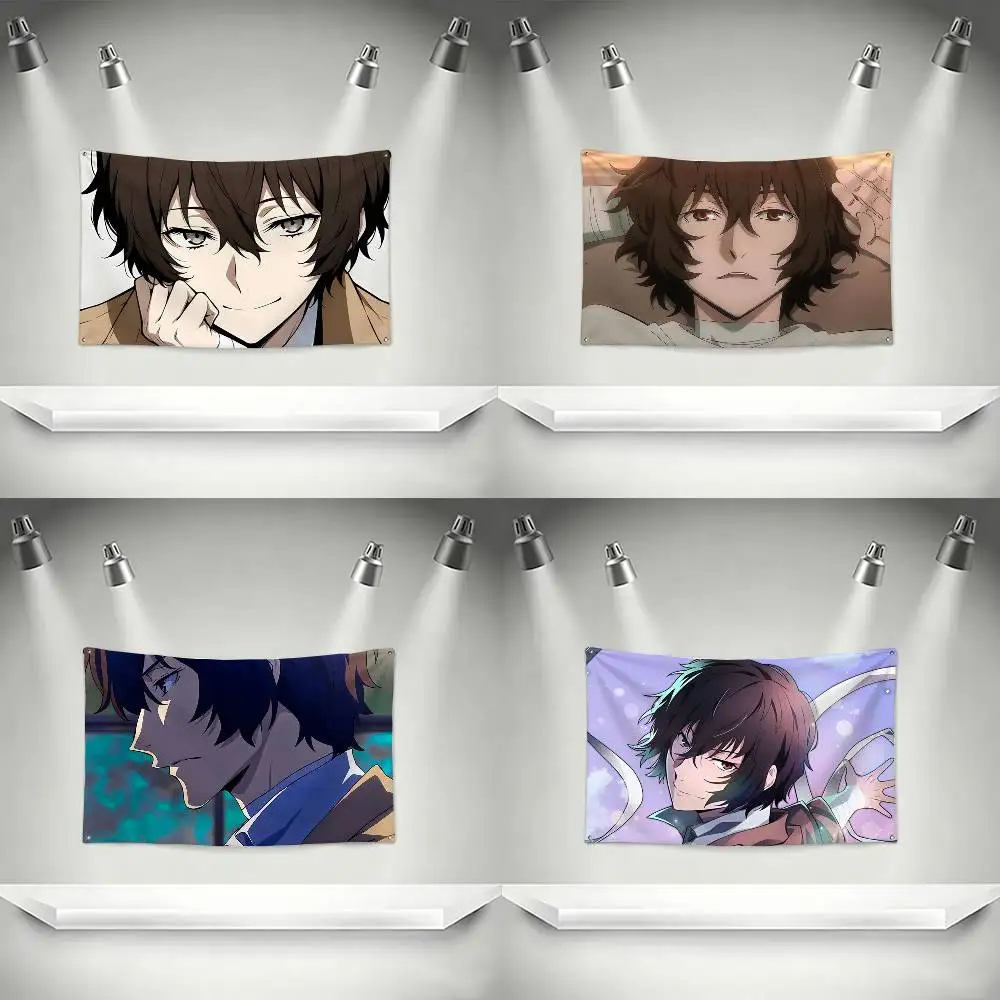 B-Bungo Stray Dogs Dazai Osamu Flags Wall Hanging Tapestry Outdoor Garage Room Decorative flag Background Blanket