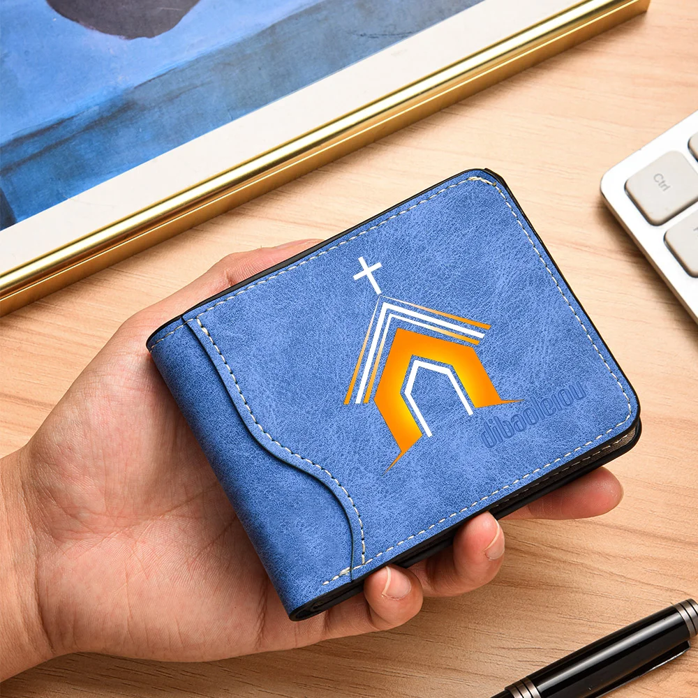 Kurze Mini-Geldbörse für Herren, mehrere Kartenpositionen, PU-Leder, personalisiertes Design, multifunktionale horizontale Geldbörse