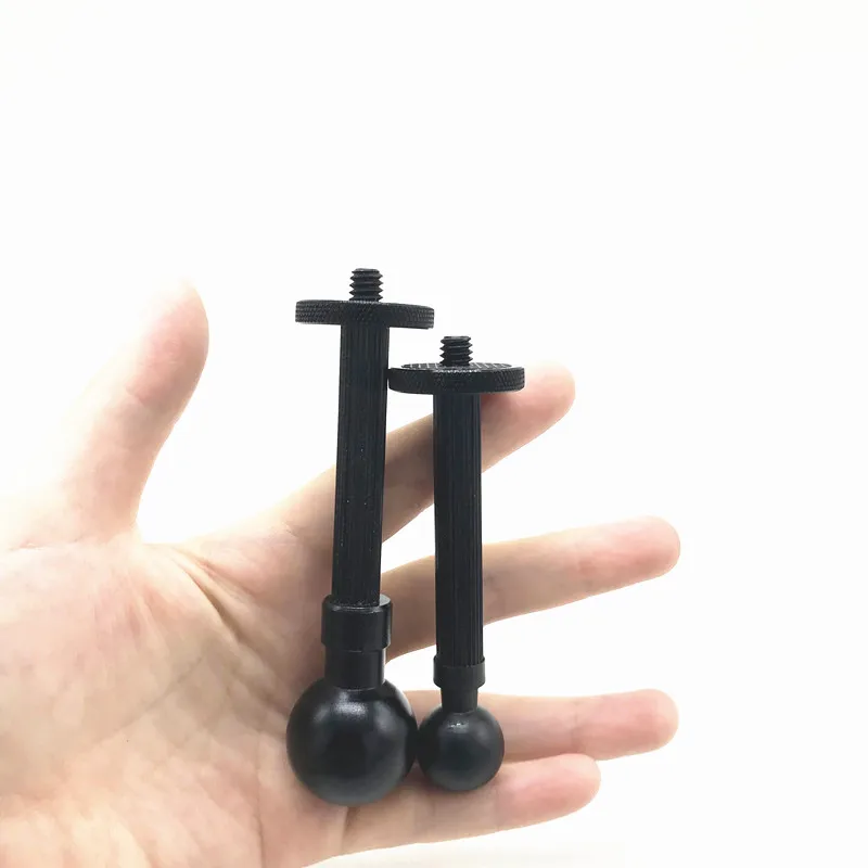 Soporte de cabeza de bola de 17mm y 25mm, adaptador largo de tornillo de 1/4 "para cámara de acción Gopro Insta360, soporte para teléfono, soporte para GPS