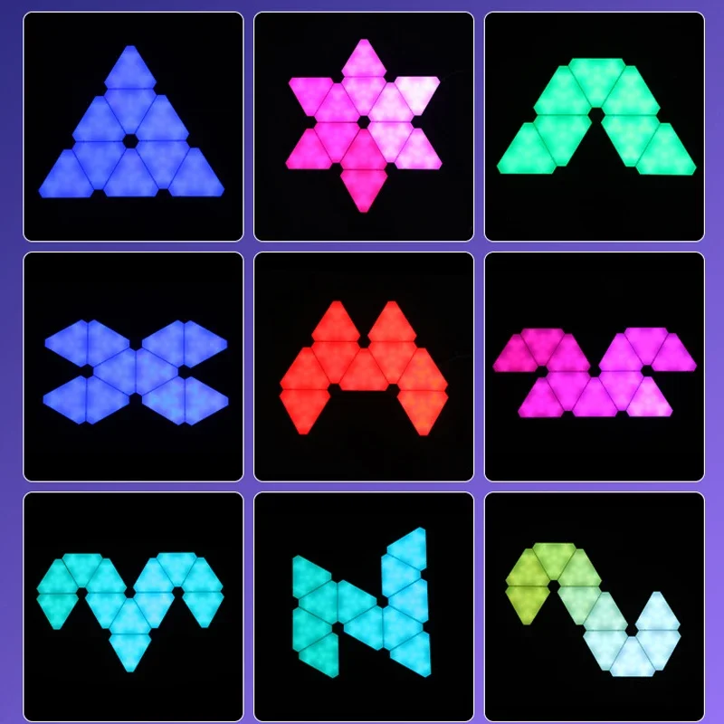 RGB Triangle Wall Light LED Quantum Lamp 5V USB WIFI Bluetooth Music Sync Game Ambient For Gaming Bedroom Store Decoration