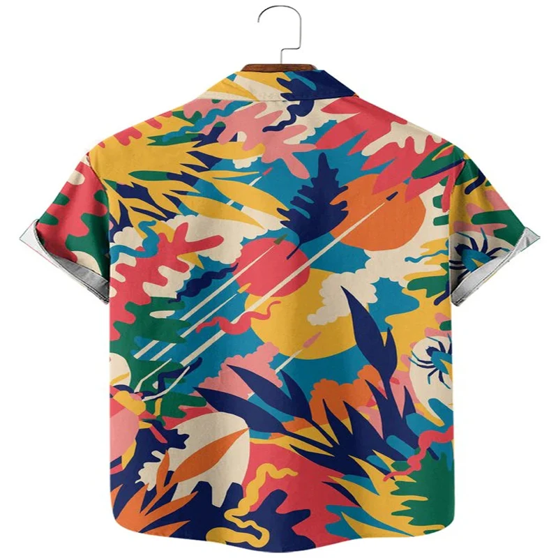 Art Colorblock Short Sleeve Shirt 3D All Over Printed Hawaiian Shirt for Men and Women Casual Shirt Unisex