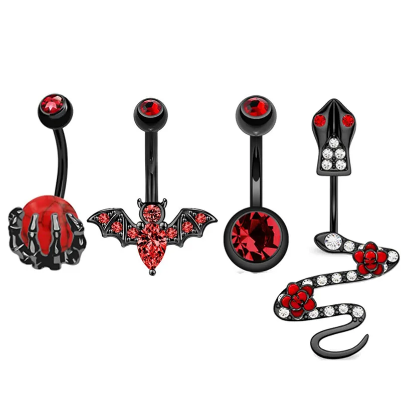 4PCHeart Belly Button Rings Set Stainles Steel Crystal Belly Ring Pack Sexy Navel Piercing Lot Cute Belly Piercing Ombligo Lote