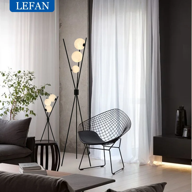 Nordic Style Moon Floor Lamp - Modern 3d Printed Led Standing Light For Bedroom Sofa & Living Room Decor