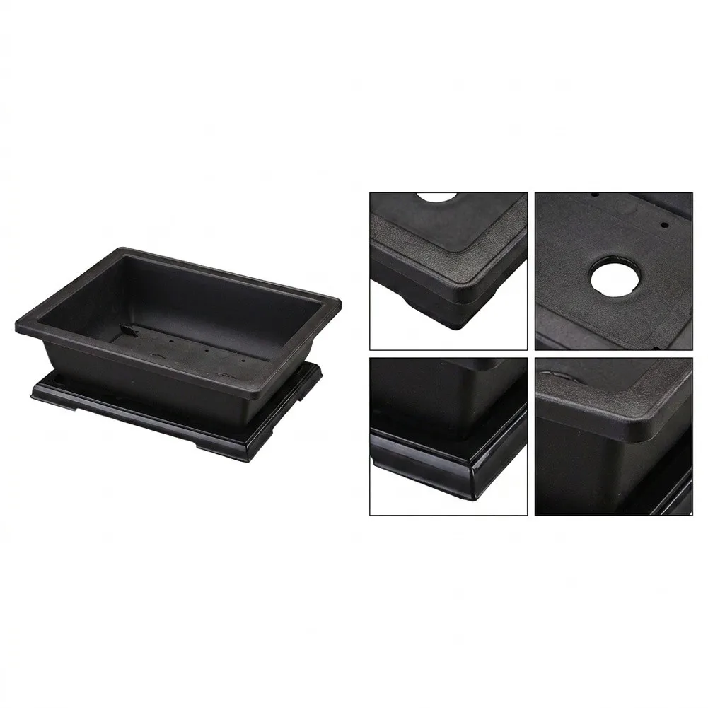Drainage-Friendly Plastic Rectangle for Bonsai Starter Plants Cuttings Transplants Indoor Outdoor Balcony Garden Use