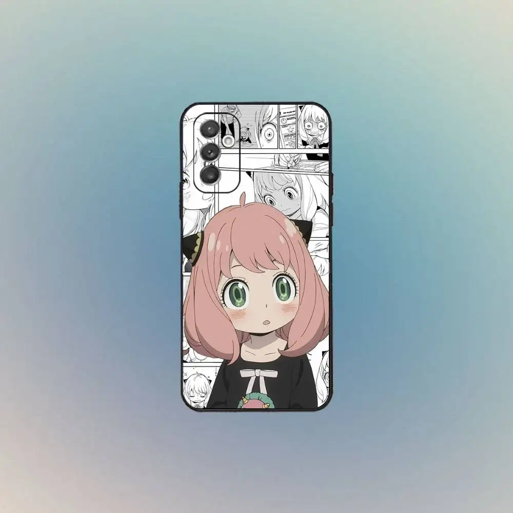 حافظة هاتف S-Spy X Family Anya Forger لهاتف سامسونج S 25,24,23,22,30,21,10,9,Ultra,Plus,Lite,FE,4,5G حافظة ناعمة سوداء