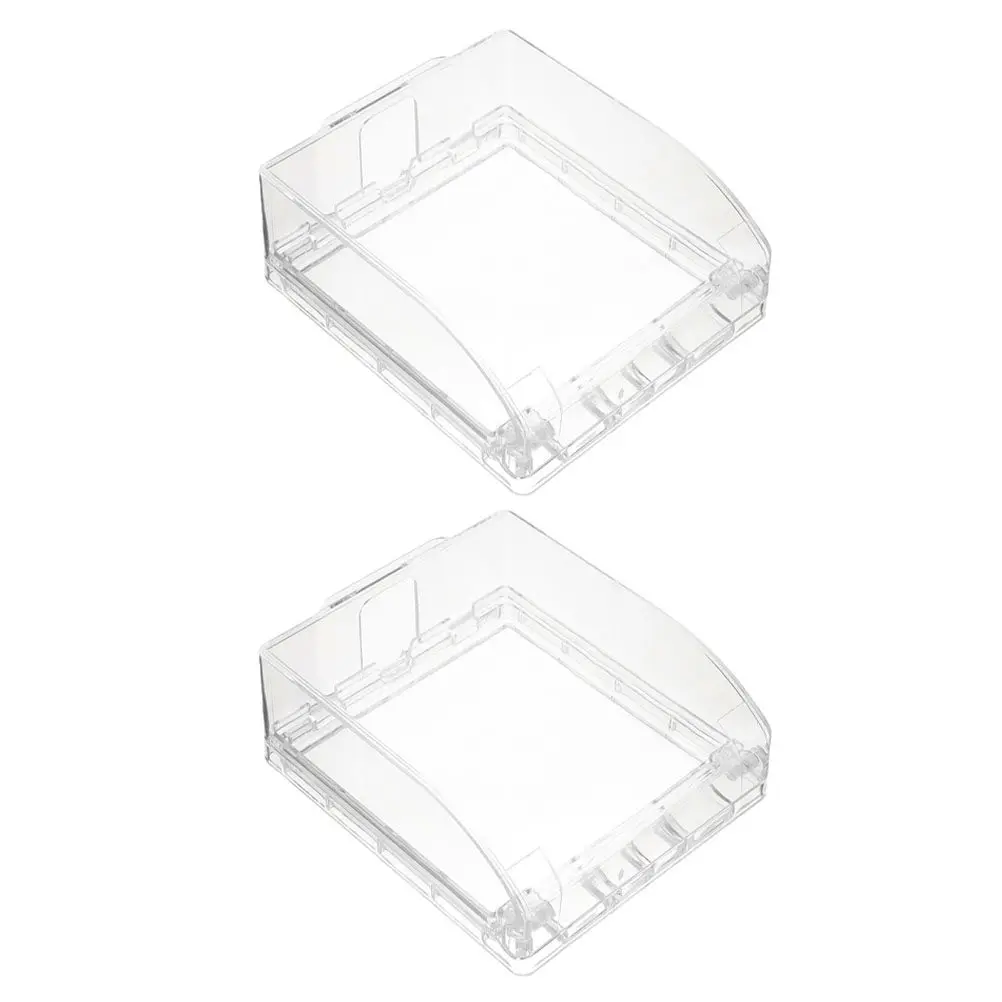 

2Pcs Waterproof Switch Box Doorbell Cover High Hardness Clear Plastic Outdoor Doorbell Protector for Access Control Attendance