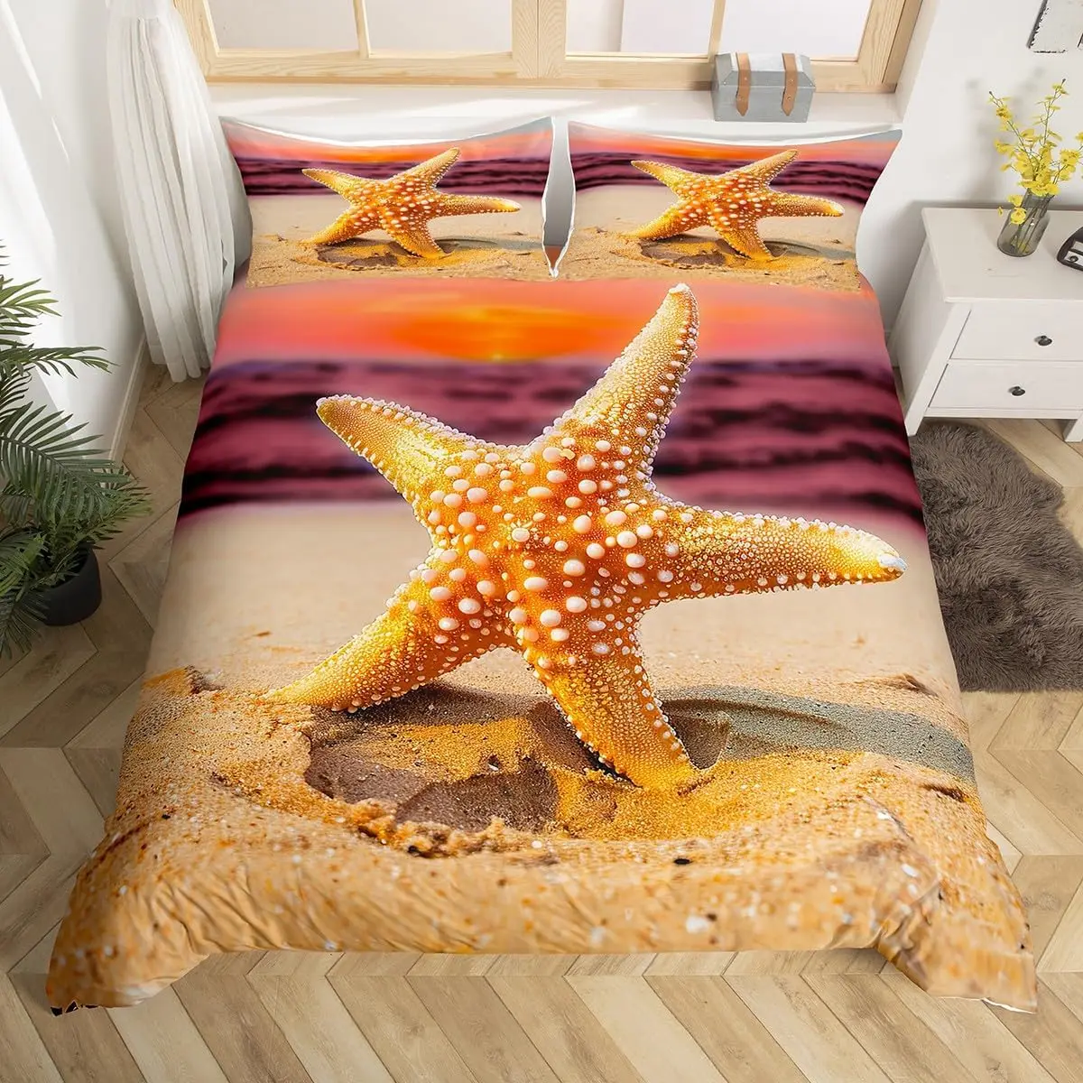 set-copripiumino-con-motivi-di-stelle-marine-conchiglie-e-conche-stile-hawaiano-e-costiero-nautico-per-letti-singoli-e-matrimoniali-per-ragazzi-ragazze-e-adolescenti