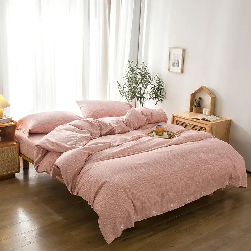 

Customizable thickened pure cotton abraded four-piece set autumn and winter new cotton bedding