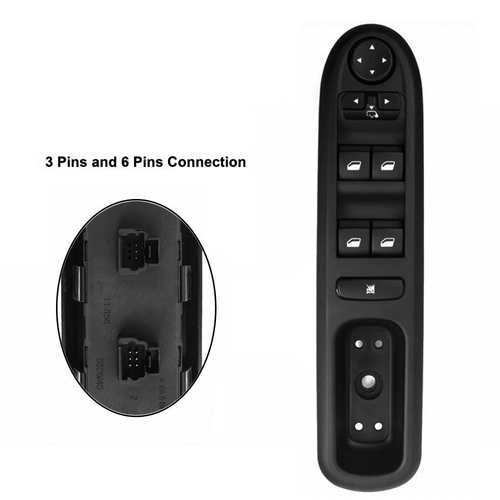 Master Power Window Lifter Control Switch Left Driver Side for Peugeot 407 6D 2004-2014