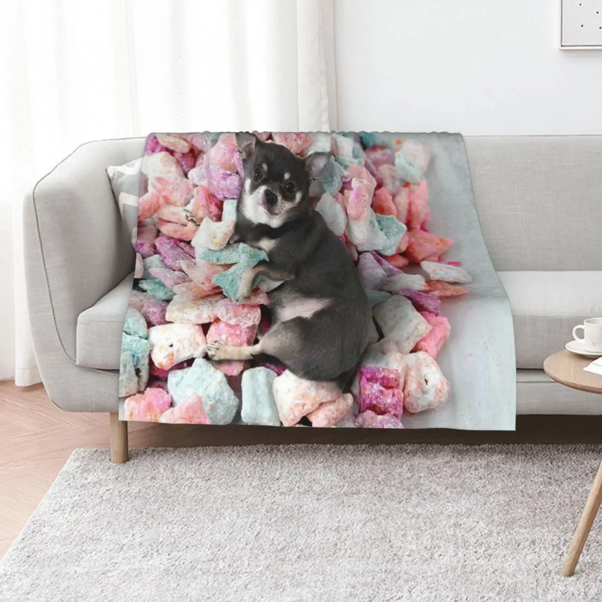 Chihuahua Cute Candy Throw Blanket Plush Giant Sofa Kid'S Sofa Quilt Sleeping Bag Luxury St Blankets