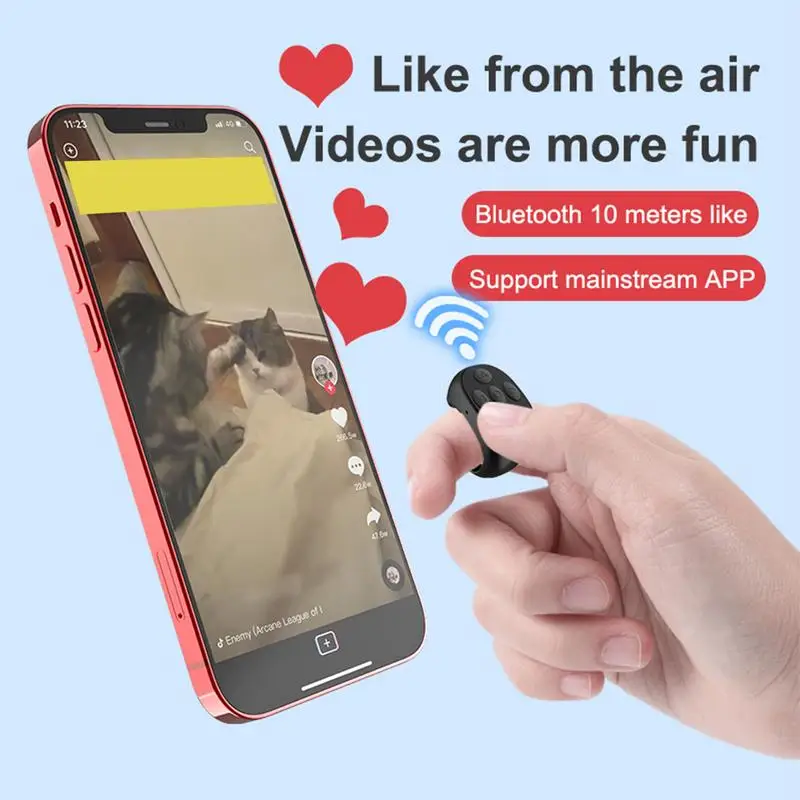 Drahtlose Fernbedienung, Seitenwender, stabiler Seitenwender, Fernbedienung, Fingerspitzen-Controller, Selfie-Fernbedienung für Mobiltelefone, Tablet-Geräte