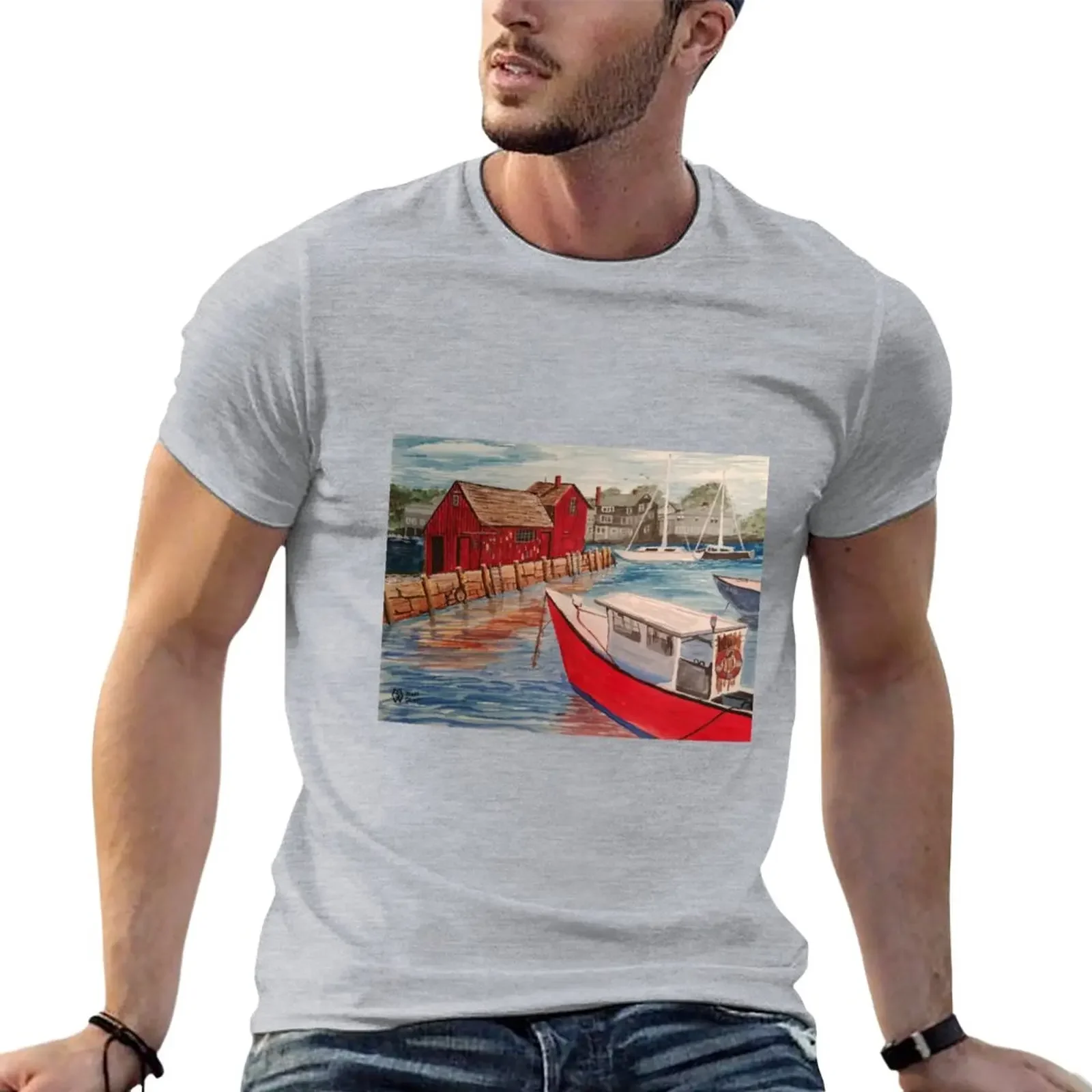 Motif Number 1 at Rockport Harbor T-Shirt graphics Short sleeve tee aesthetic clothes funny t shirts for men