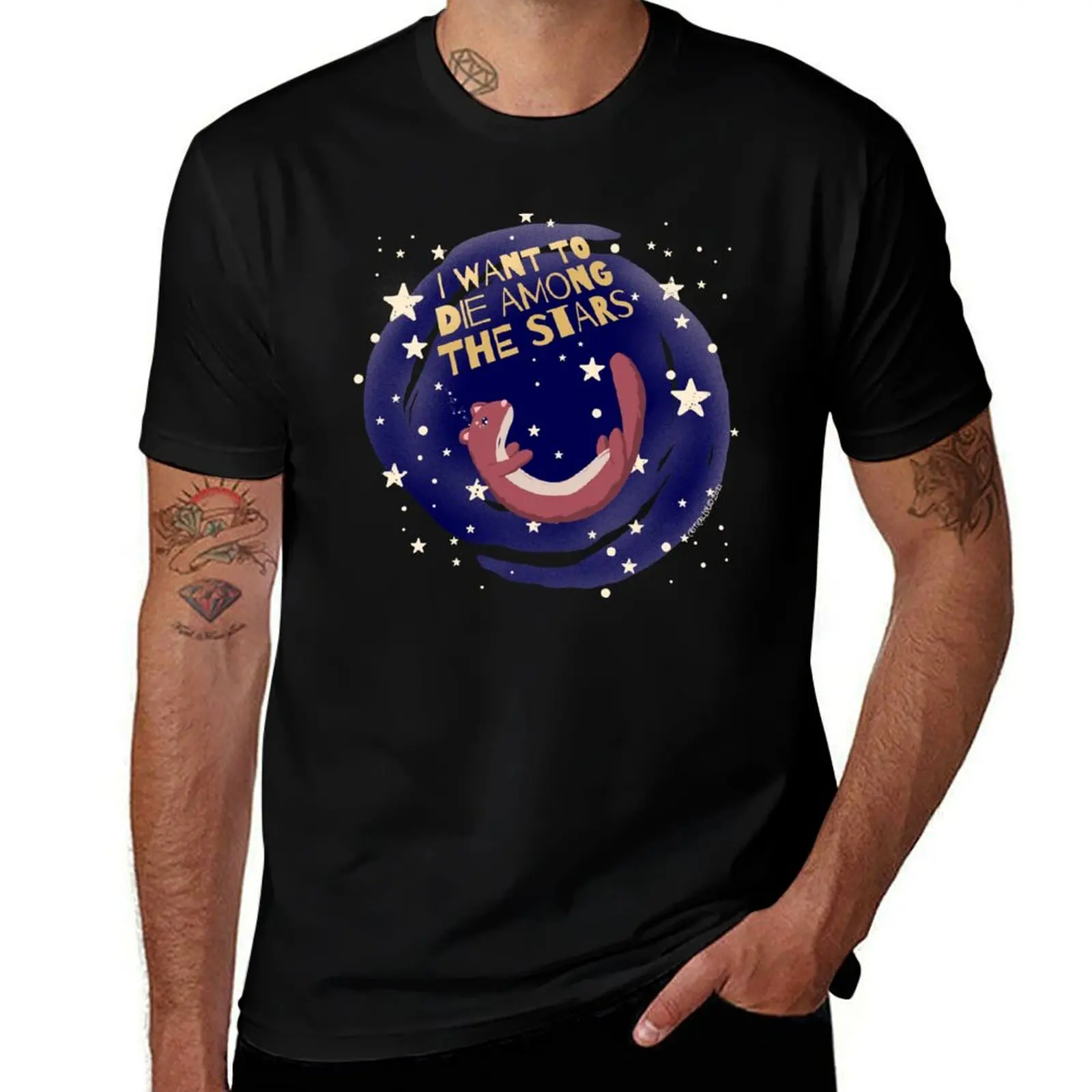 I want to die among the stars T-Shirt Utility Work Short Sleeve Top T-Shirt