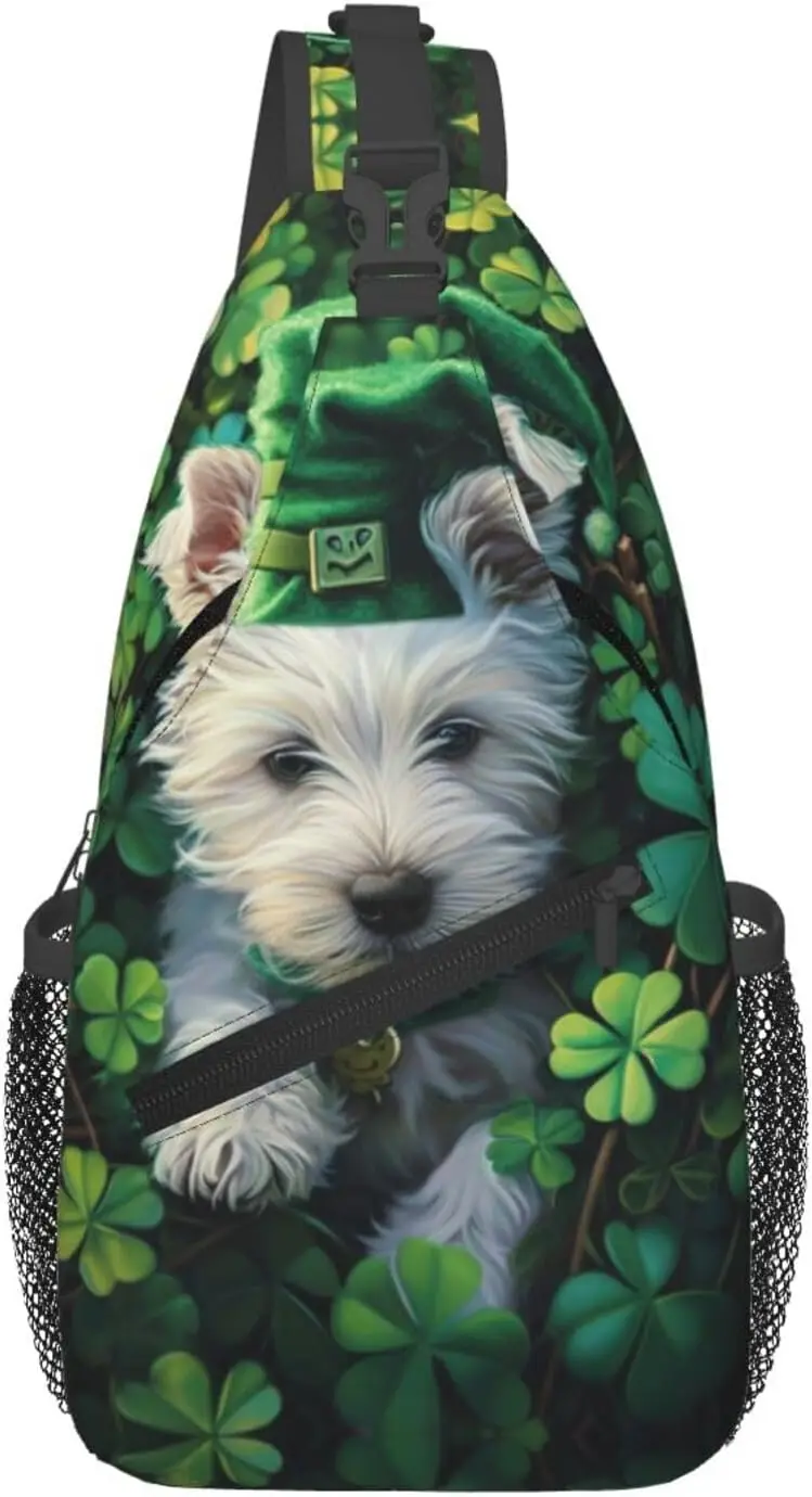 

Милая сумка-слинг Westie Puppy для мужчин, рюкзак через плечо, женская сумка через плечо для путешествий, спорта