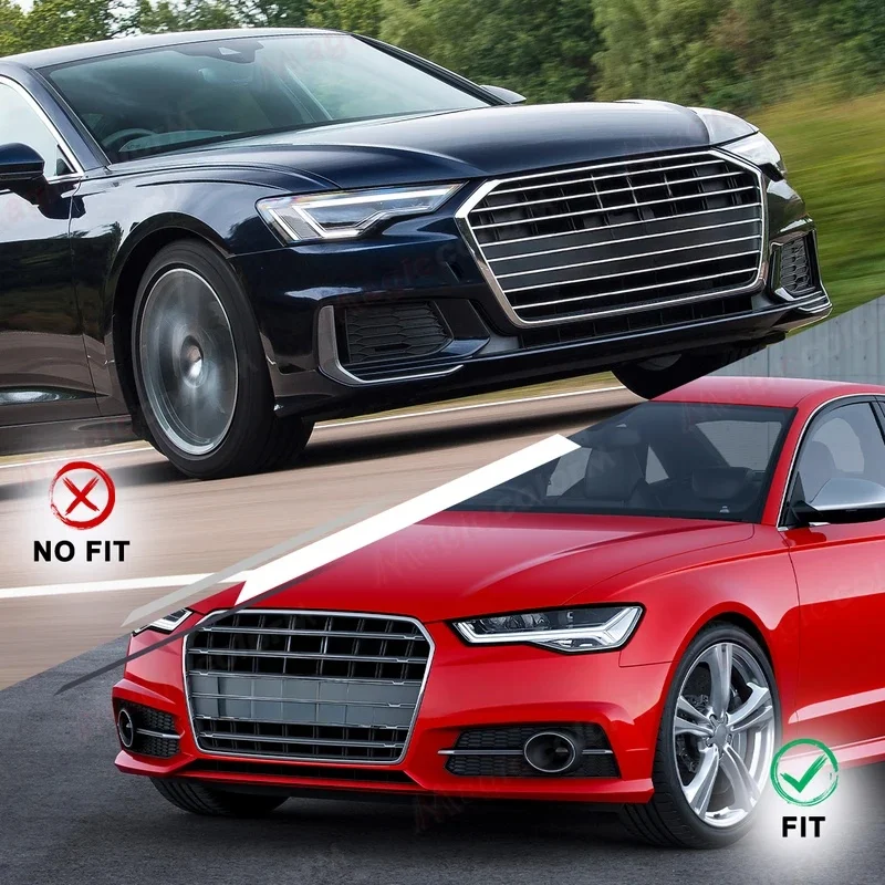 High Quality ACC Honeycomb‑style Front Bumper Fog Lamp Grille Cover 4G0807681AG Fit For A6 C7 A6L S‑Line 2015‑2018