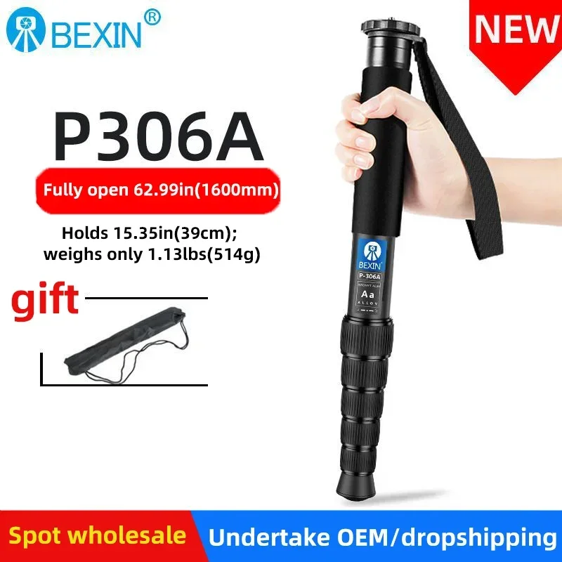 

P306A Professional Monopod Camera Stand Aluminum Walking Stick Lightweight Monopod Travel Shooting for DSLR Camera Video