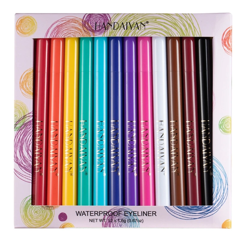 d'eyeliner liquide coloré mat, 12 couleurs, polyvalence, imperméable, hautement pigmenté, anti-taches, livraison