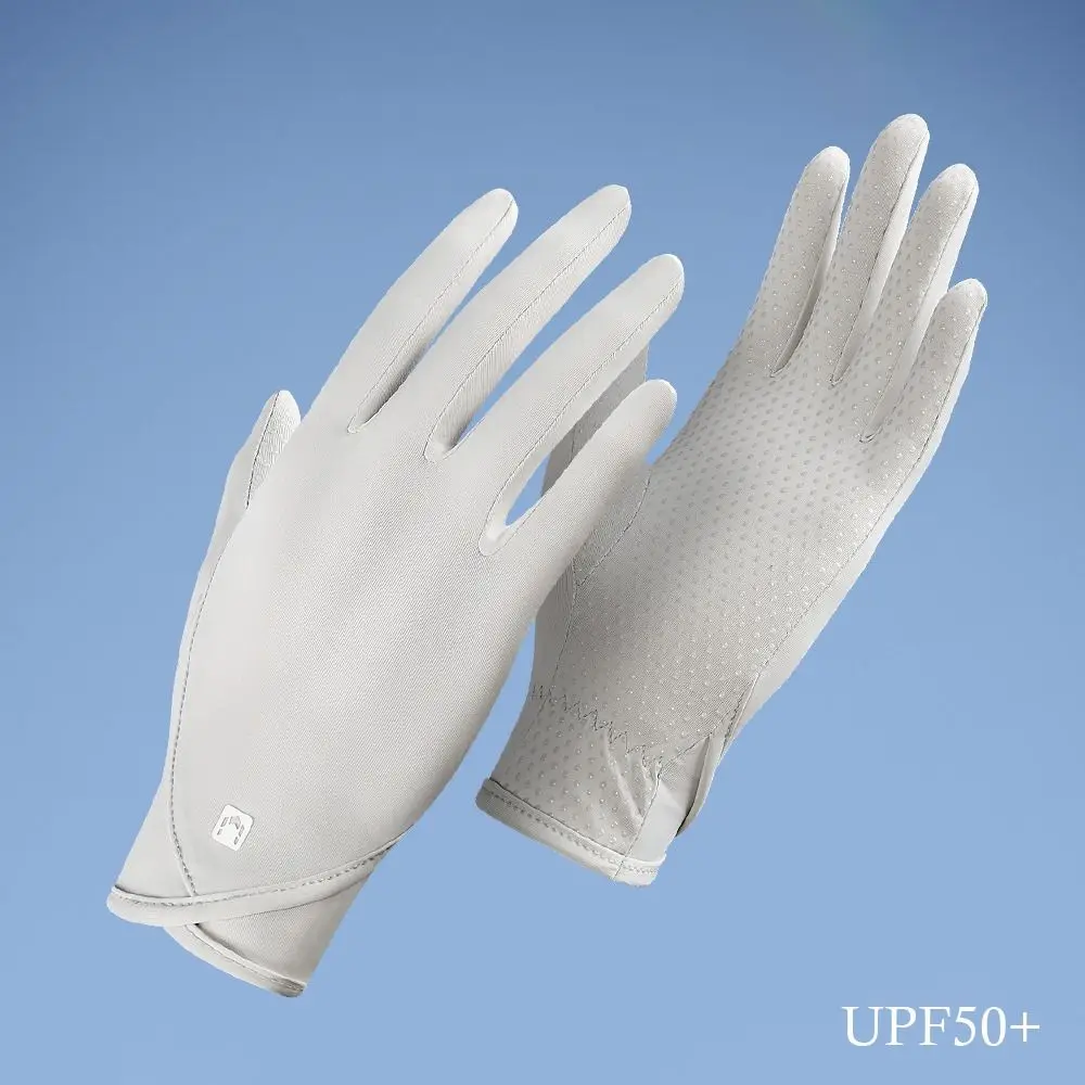 

Thin Sunscreen Gloves Fashion Cool Feel Ice Silk Cycling Driving Gloves Short Style Anti-UV Mittens Women Girls