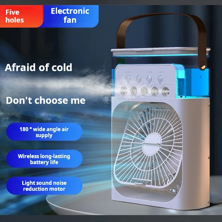 مروحة ترطيب الرش بخمسة فتحات، مروحة محمولة خارجية بثلاثة فتحات، مروحة ترطيب الرش